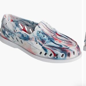 Sperry Original Float Boat Shoes Womens Sz 11  Red White Blue Loafers Unisex Rub